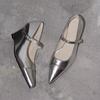 Wedge One Strap Single Shoes Fashion Pointed Toe Shallow Mouth Soft Sole Non-slip High Heel Low Top Shoes