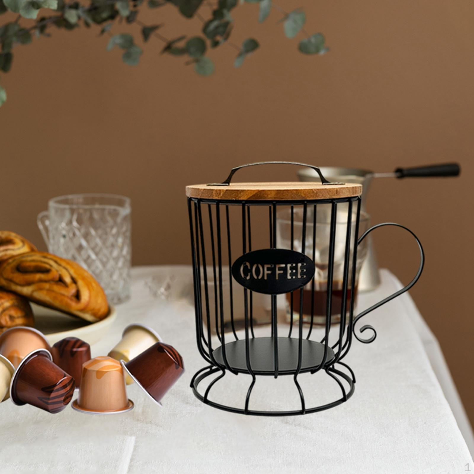 

Держатель для кофейных капсул, контейнер-клеточка, круглый декоративный железный деревенский контейнер для хранения, чашка для ресторана L чёрный