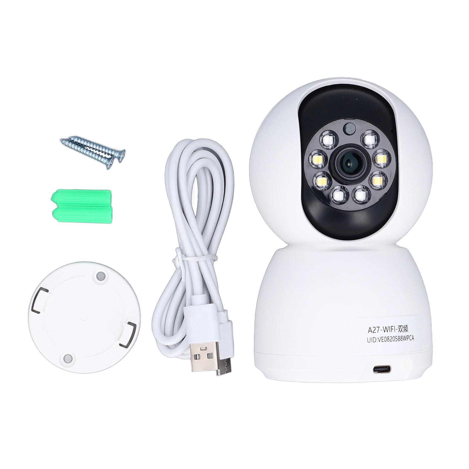 

Dual Lens Indoor Camera 1080P Wireless WiFi Security Camera Color Night Vision Motion Tracking 2