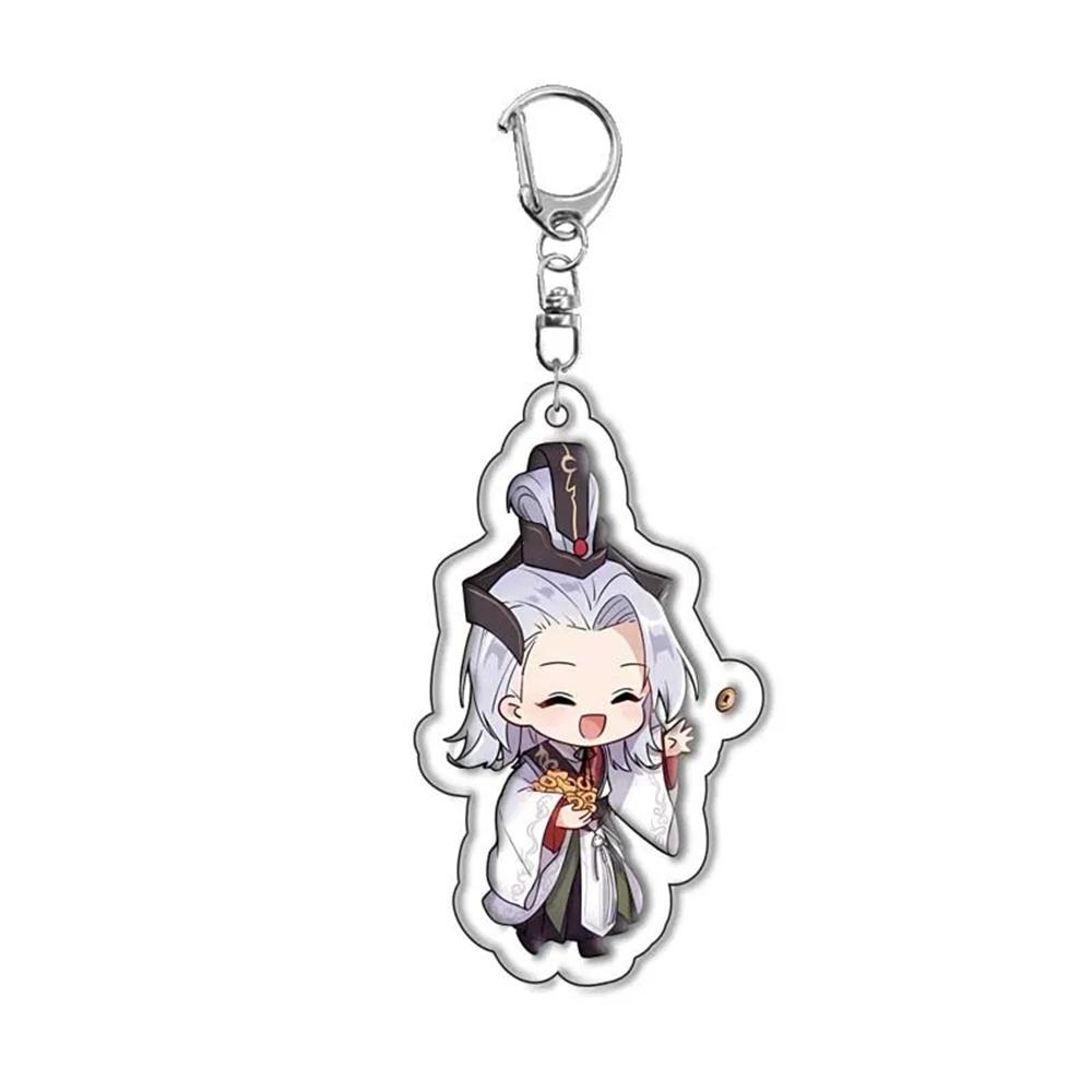 6CM Key Ring Figure Game Ashes Of The Kingdom Anime Acrylic KeyChain With Lu Su Liu Bian Sun Ce Desktop Display Decoration Gift