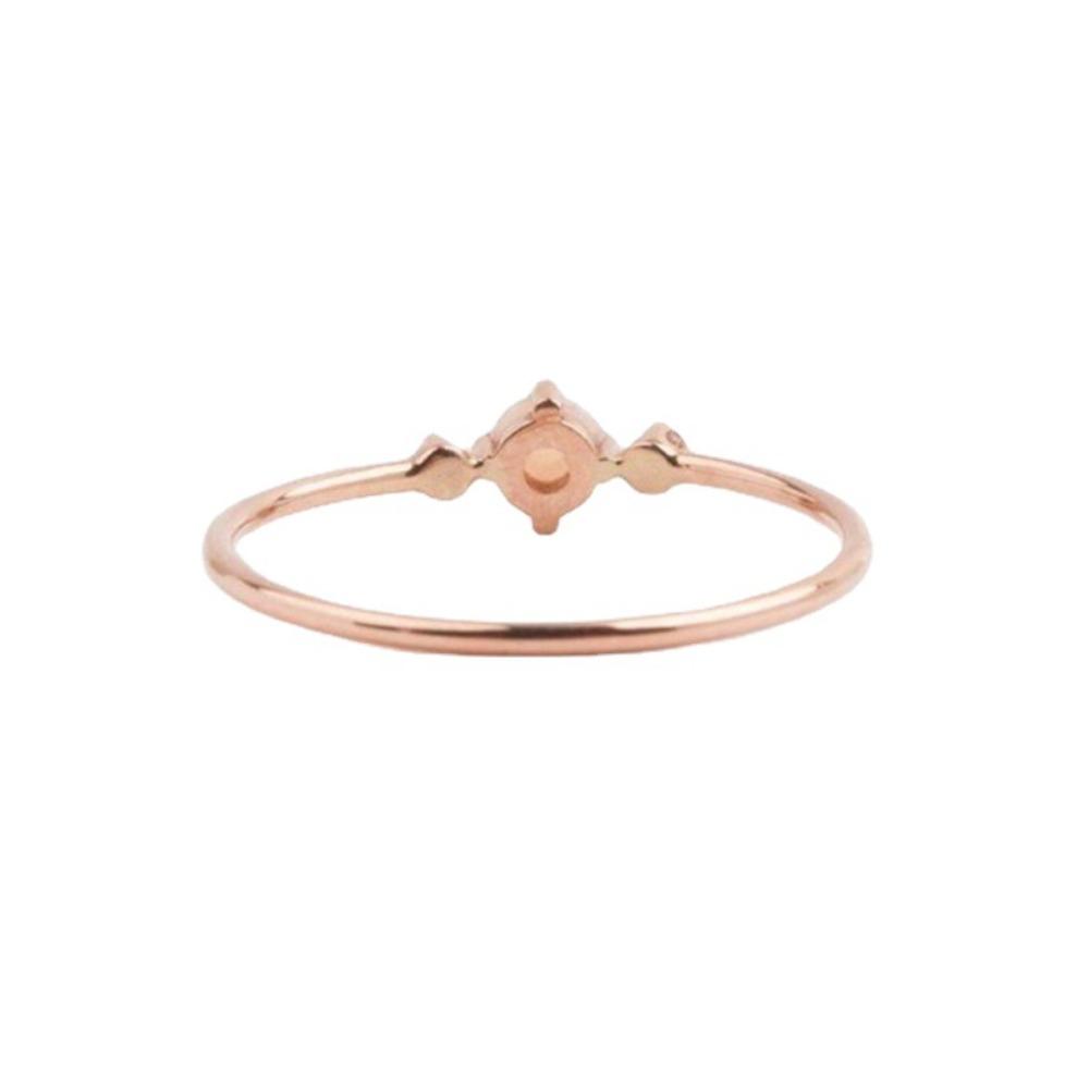 14k Rose Gold Plated Opal Ring for Women Elegant Simple Fashion Engagement Birthday Pinky Ring No. 5