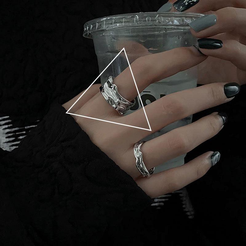 Geometric Adjustable Ring For Women With Elegant Texture Perfect For Trendy Accessories