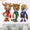 Voetbalthema cartoon mascotte Digitale print polyester wandkleed Geschikt gebruik in woonkamers slaapkamers kantoren bars feesten