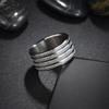 1pc 10mm Wide Frosted Golden Ring, Titanium Steel Ring Men's Wedding Ring