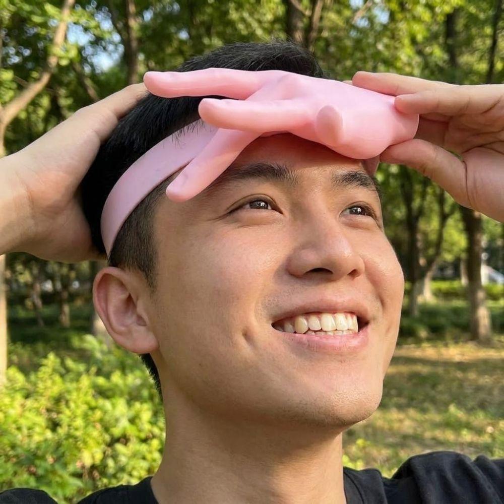 UV Protection Orchid Finger Sun Visor Plastic Novelty Palm Sun Hat Adjustable Detachable Hand Sun Protection Cap