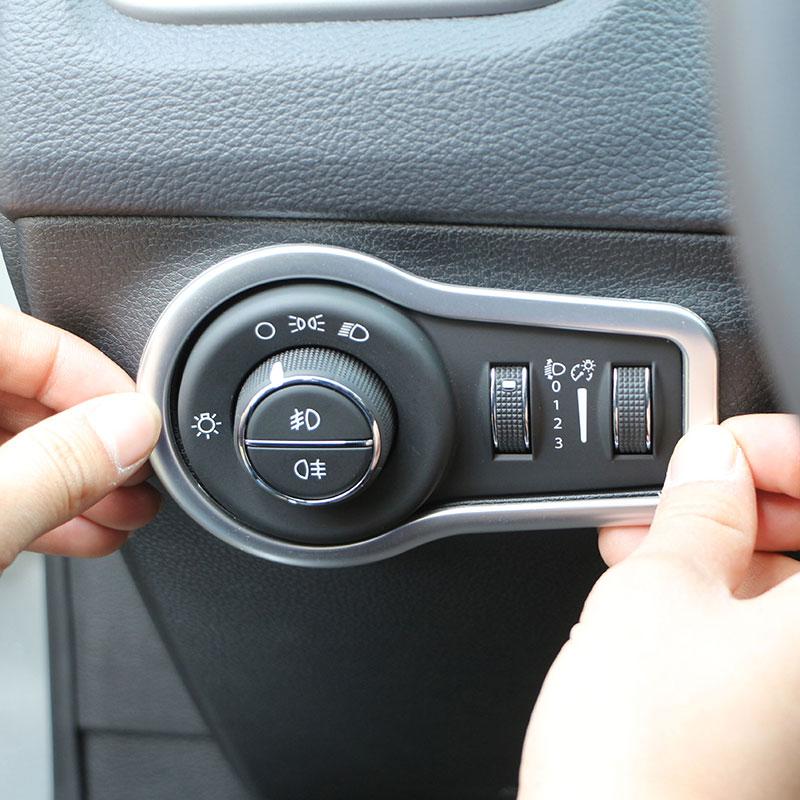 For Jeep Compass 2017-2020 2021 2022 2023 2024 Interior Head Light Lamp Adjustable Switch Button Cover Trim ABS LHD Accessories