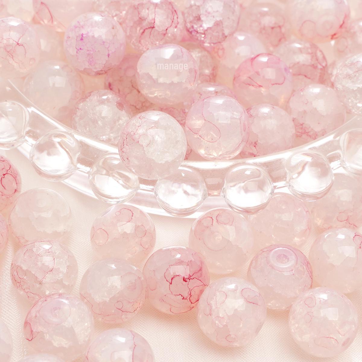 

Браслет из полусахарных пузырчатых стеклянных бусин 8-10 мм - круглые бусины ручной работы для изготовления ювелирных изделий 10mm 20 pieces