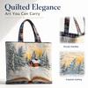 Polyester Christmas Print Bag for Holiday Shopping and Everyday Use