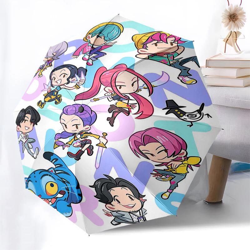 1pc Rainbow Rowell's 'Deltarune' Characters Outdoor Umbrella - Automatic Opening/Closing, Portable 3-Fold Design with 8-Bone Iron Frame - Perfect Gift