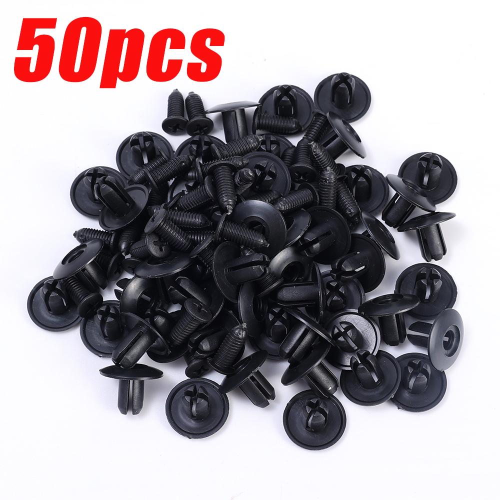 8mm Plastic Rivets Fasteners Screw Car Bumper Fender Black Rivet Auto Fastener Clip for Toyota Focus Kia Nissan 100/50pcs