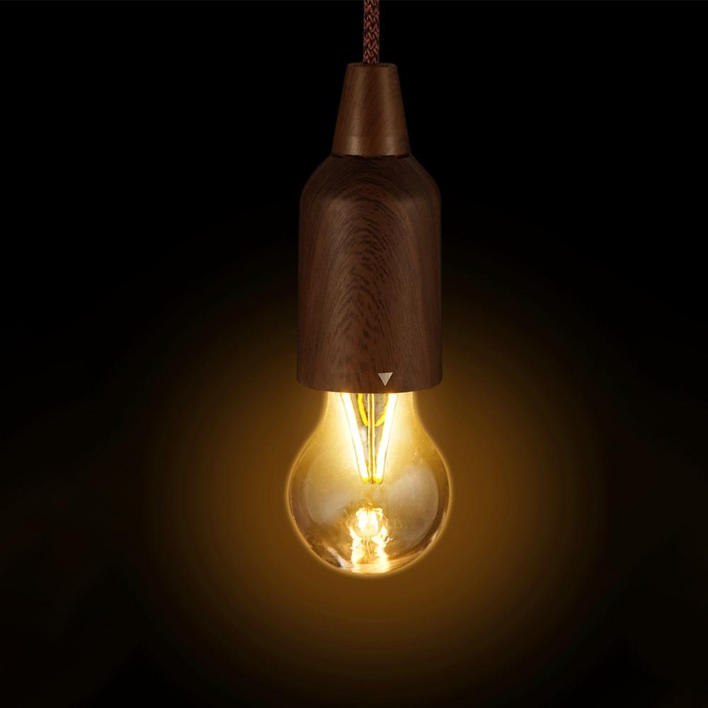 Brown Pull Cord Light Bulb Portable Pull String Hanging Bulb Durable LED Pull Hang Bulb  Camping