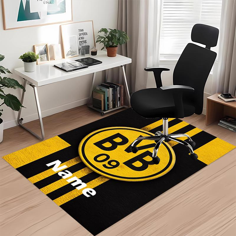 Custom Name BVB Printed Carpet, for Office Chair Living Room Bedroom Kitchen Room Decor Gifts.