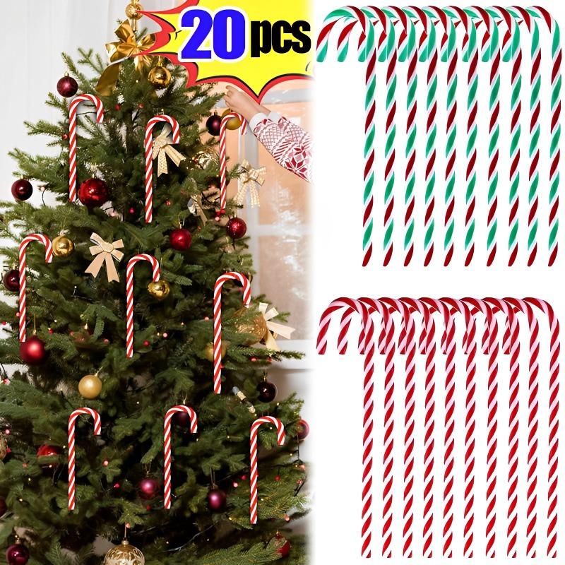 20/10PCS Christmas Tree Hanging Candy Cane Home Decoration Xmas Party Ornaments Pendants Candy Cane Prop Children New Year Gifts