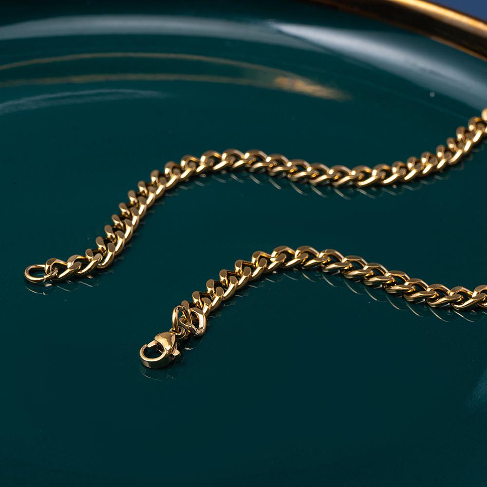 Hip Hop Cuban Chain Necklace for Men Women Punk 3 To 7 MM Stainless Steel Choker Necklace Vintage Jewelry Accessories