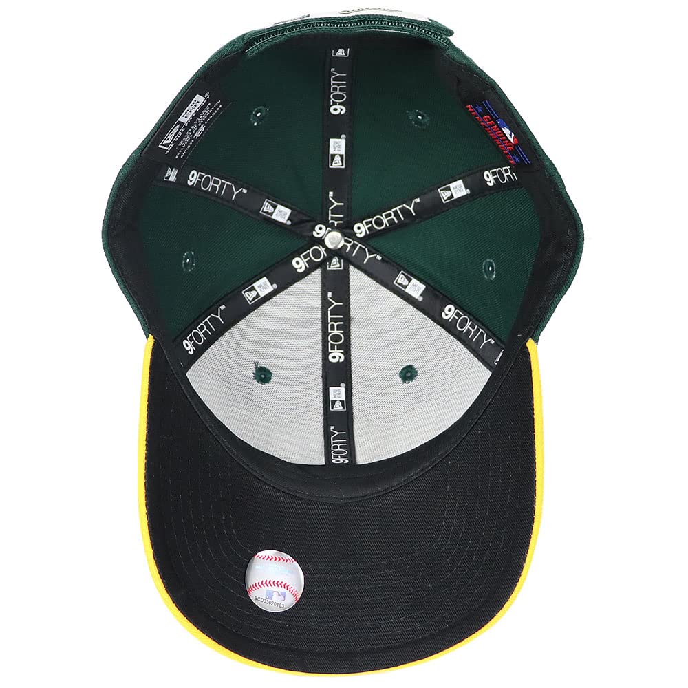 [New Era] New Era Cap for Men and Women, Newera 9FORTY Hat, MLB, Major League Baseball, Cool, Stylish, Athletics, Green, [Used]