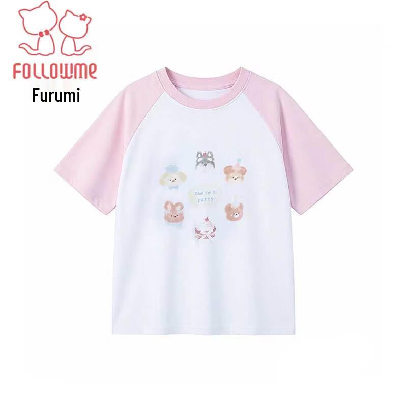 Flo Romy Girls' Cartoon Dog Print Short Sleeve T-Shirt