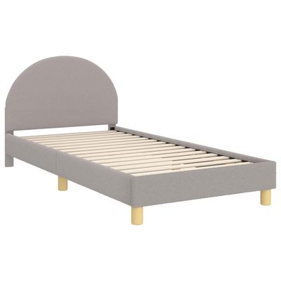 Kids Bed Frame with Headboard Light Grey 90 X 200 Cm Boucle