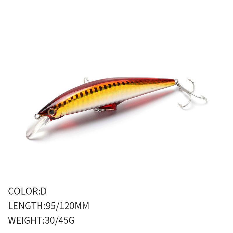 High Quality Sea Fishing Heavy Minnow Bait 120mm 45g Long Cast Freshwater Perch Sinking Minnow Lure A9093