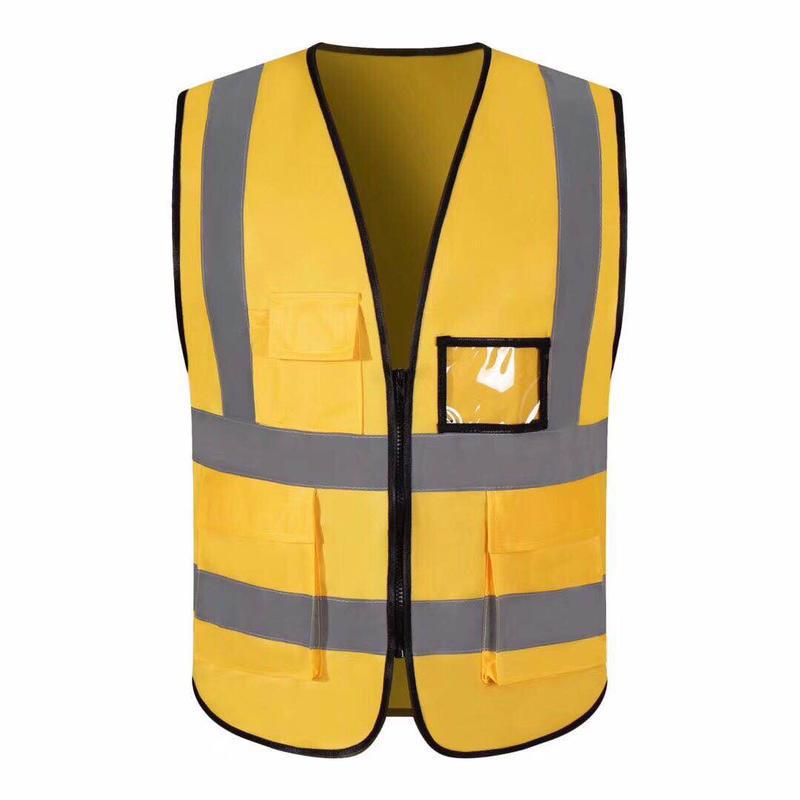 

Thickened Reflective Safety Vest with Multi Pockets for Construction and Night Riding One Size золотисто-желтый