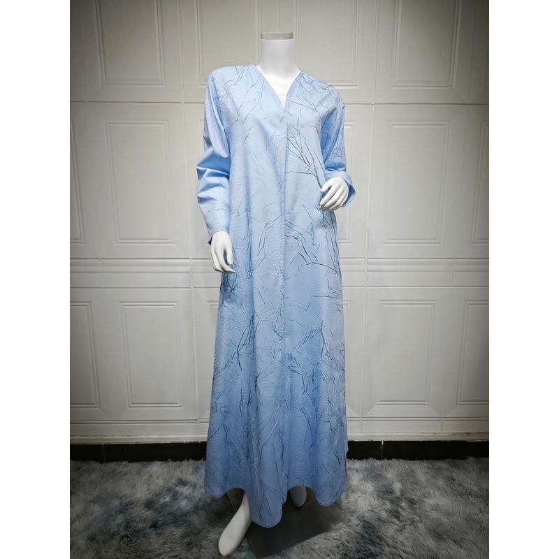 New Middle East Dubai Loose Jacquard Texture Cardigan Robe Dress Jacquard Cardigan Robe