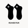 5 Pairs of Cute Cartoon Embroidered Breathable Short Cotton Socks for Women In Spring and Summer