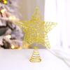 Třpytivá pěticípá hvězda na špičku vánočního stromku - Železná umělecká dekorace