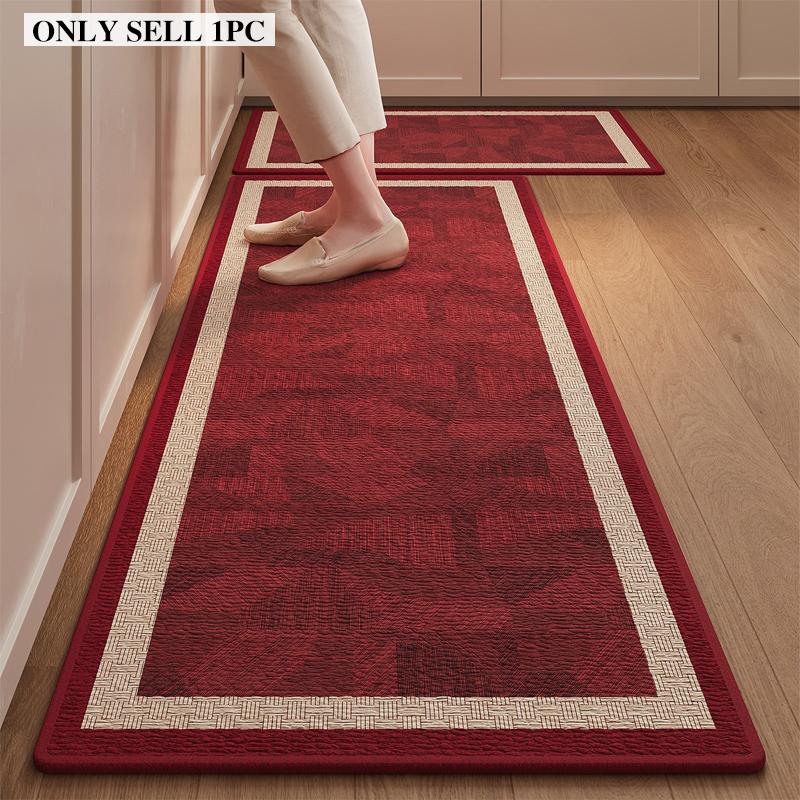 Kitchen Rug Anti-slip Stain-resistant Wear-resistant Foot Mats Solid Color Carpet Long Size Rugs Home Decor Alfombra De Cocina