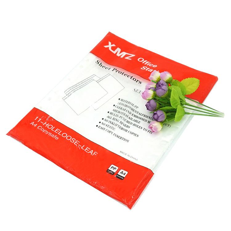 Transparent Plaid PP 11-Hole File Bag 0.05mm Thick Document Protector