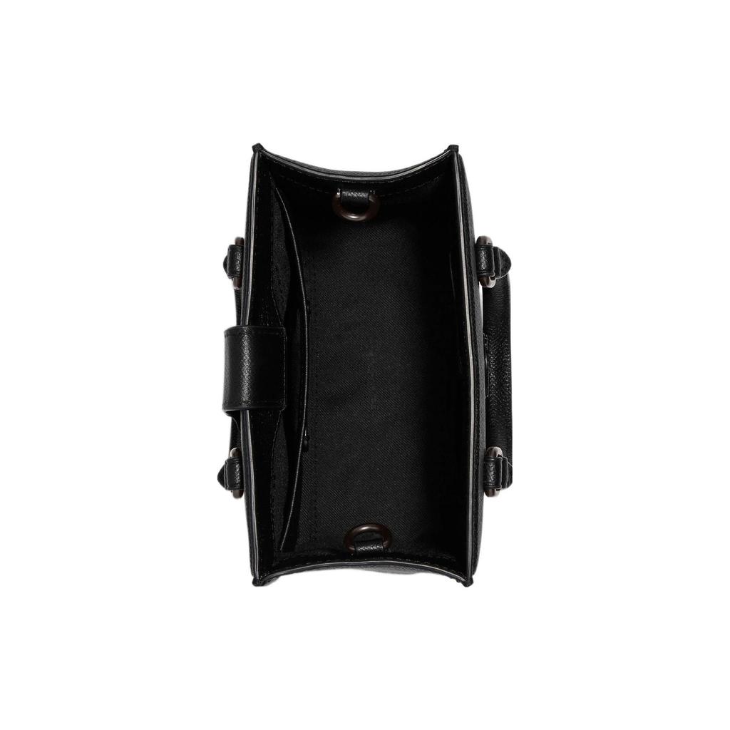COACH Cow Leather Tote Bag, Shopping Bag, Handbag Small Women's Black CJ795-BLK