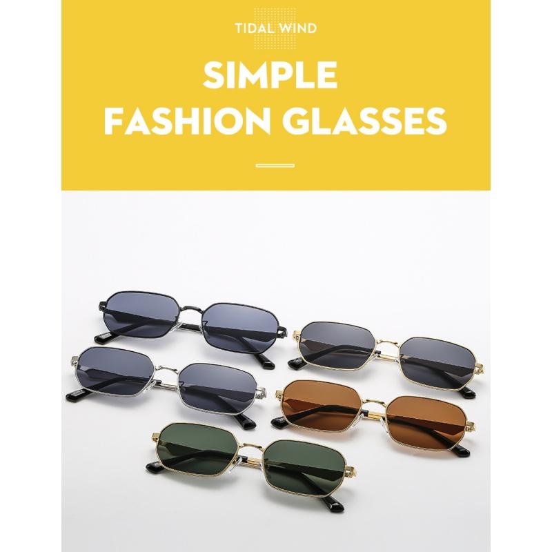 Women's sunglasses, fashionable metal square sunglasses, men's and women's driving sunglasses.