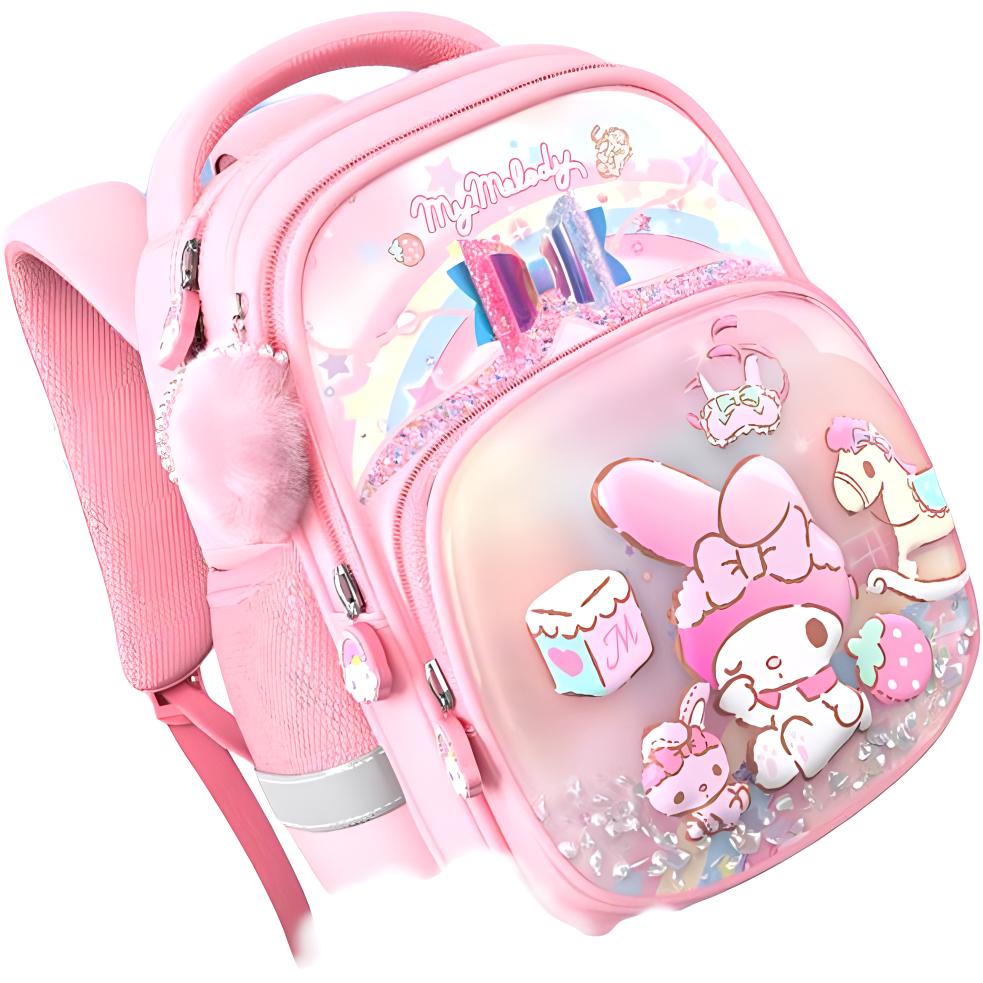 New Sanrio Polyester Student Bag Regular Kids' My Melody Pink/Kuromi Purple MH-DB66109