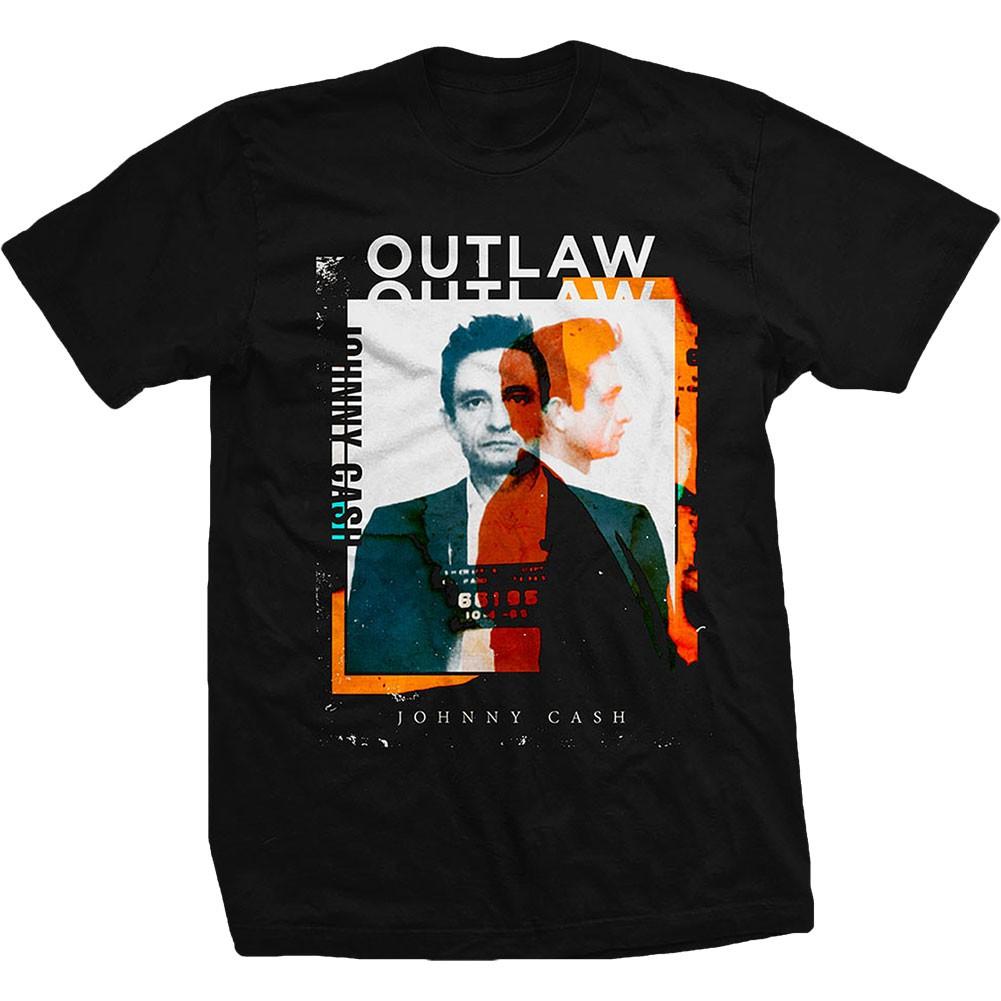 Men s Johnny Cash Outlaw Photo Slim Fit T-shirt X-Large Black 2XL