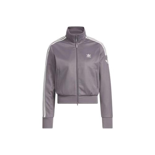 adidas Brand Logo Stand Collar Long-Sleeve Sports Jacket for Women, Gray S серый