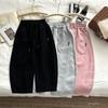 Stylish Korean-Style Cotton Sweatpants for Kids Curved-Leg Pants for Older Boys and Girls (Fall)