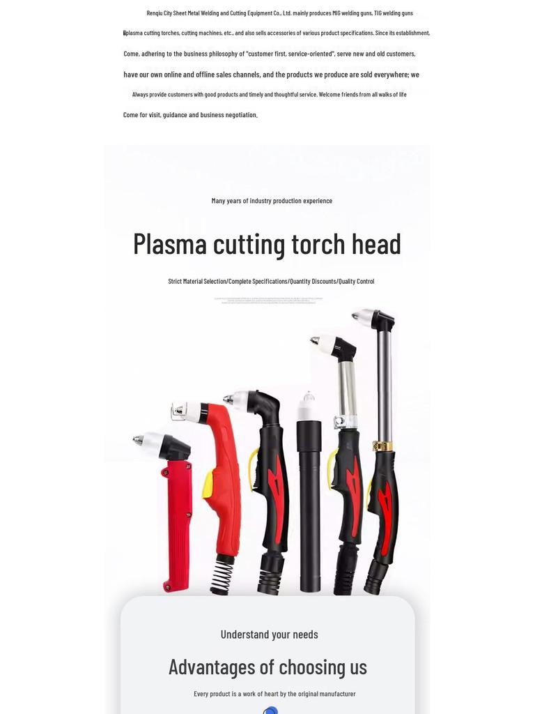 Genuine P80A Plasma Cutting Torch Head with Straight Handle for LGK100/120 Machines