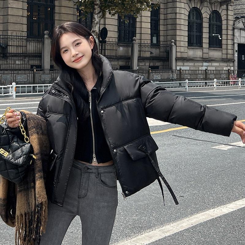Winter padded jacket women's warm thickened padded jacket stand-up collar short loose bread jacket small padded jacket versatile trendy