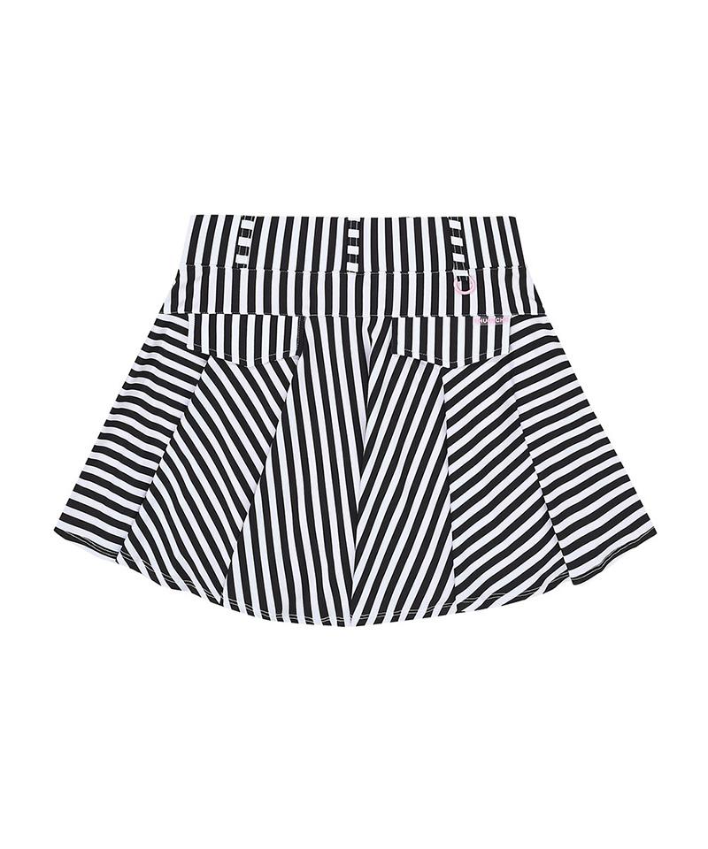 Chuku Chu C23M-Sk006W Striped Jersey Full Skirt (Black)