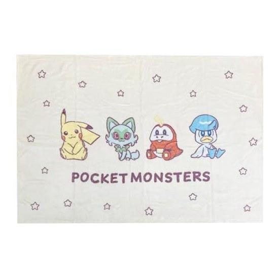 MORIPiLO Pokémon Knee Blanket (Pikachu Paldea Soft Flannel) Cute Warm Goods Summer Winter Air Conditioning Measures 70x100cm Beige Pocket Monsters