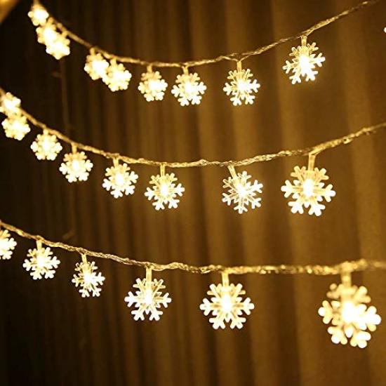 LIHAO Christmas Tree Light Ornaments, 10m, 80 Bulbs, Illumination, LED Tree Lights, Christmas Lights, Snowflakes, Snowflakes, Christmas Ornaments,