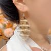 Hollow petal fringed ear hook cold wind earrings light luxury high sense fashion niche temperament earrings