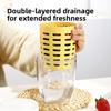 Salad Fruit Cup Double Layer Drainage Bowl For Office And School Use