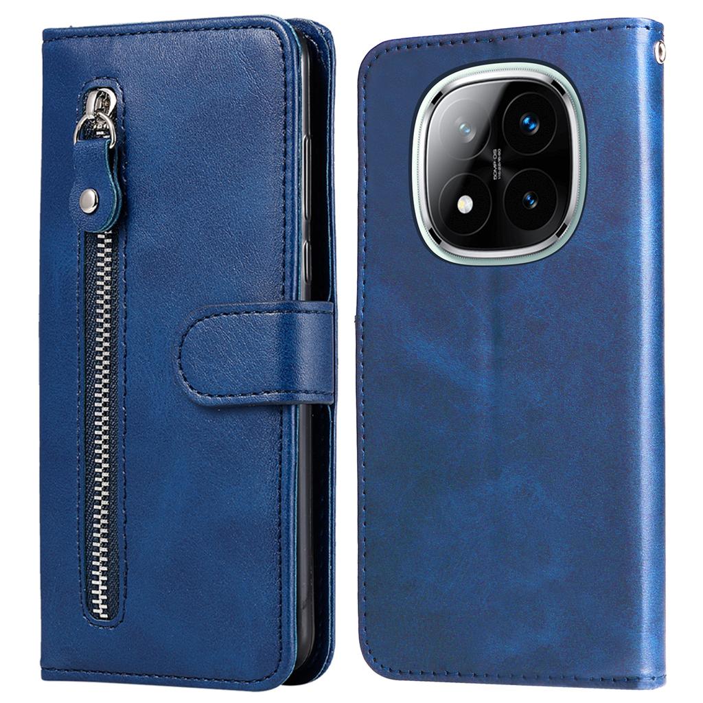 For Xiaomi Redmi Note 14 Pro+ 5G/Note 14 Pro 5G/Poco X7 5G Case Zipper Wallet Calf Texture PU Leather Phone Cover