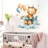 Cartoon Bear Cloud Stars Balloons Wall Stickers for Kids Room Nursery Home Decor Peel and Stick Removable Wall Art Cartoon Wall Decals