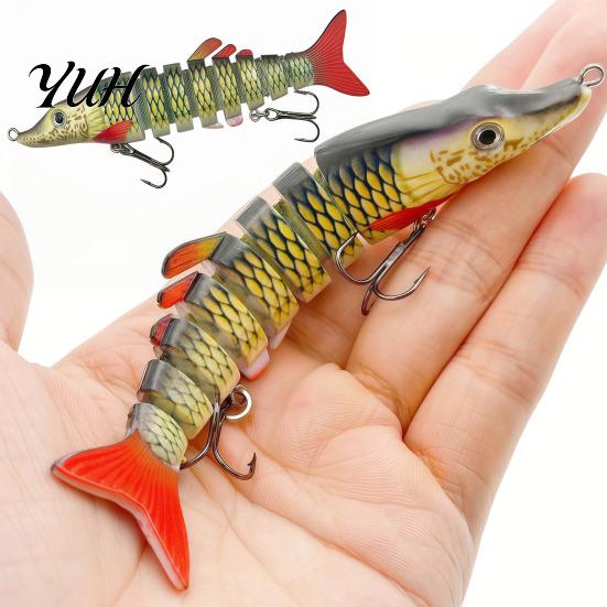 Professional Fishing Supplies 13CM/17G Multi-Jointed Lure, Realistic 8-Section Swimbait with Hooks, Lifelike Baits Bionic Hard Artificial Bait