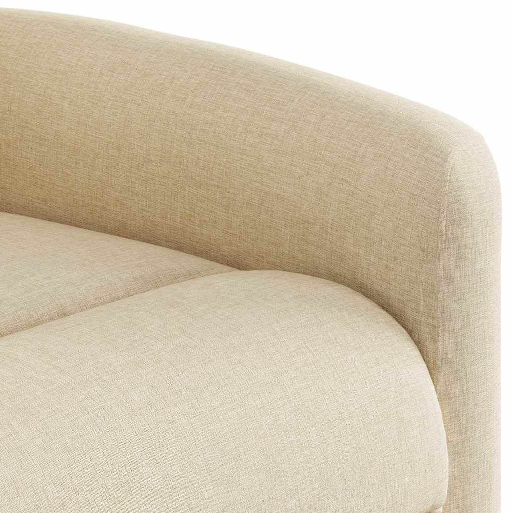 Cream Fabric Recliner with Rising Function