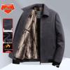 Dad's Velvet Thickened Winter Jacket for Middle-Aged & Elderly Men - Chenille Lapel Woolen Coat