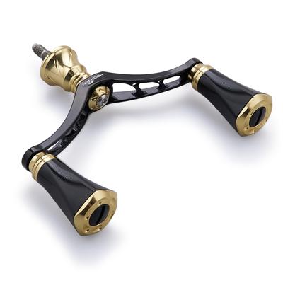 HEIGHTEN 80mm Reel Handle with 20mm Knob for Shimano Daiwa Universal Spinning Reel Tornado Series (Black & Gold) (701)