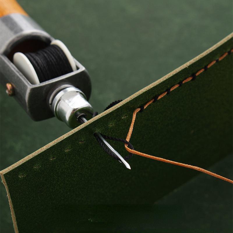 1 Set DIY Handnähmaschine Gewachster Faden für Leder Nähwerkzeug Lederhandwerk Kantenstich Gürtelstreifen Schusterwerkzeuge