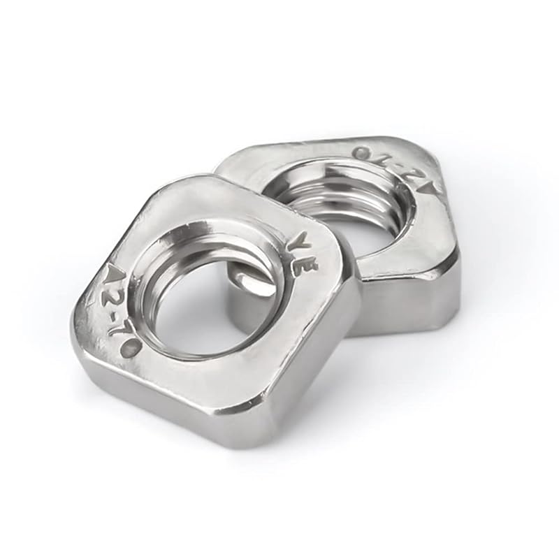 20pcs M6-1.0 Non-Standard Thin Square Nuts 304 Stainless Steel, Side Length 11mm, Thickness 4.5mm M4-0.7（20pcs）