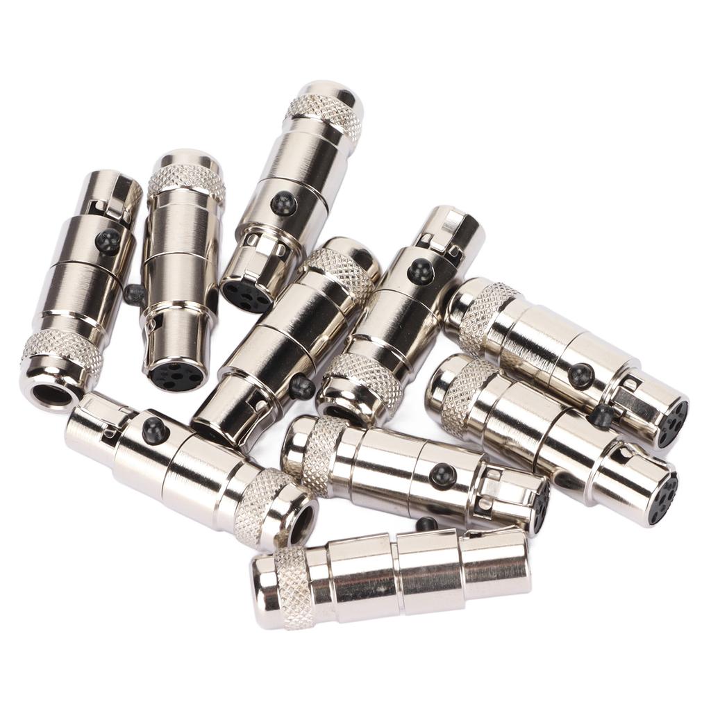 4 Pin XLR Female Connectors Noise Reduction Compact 4 Cores XLR Female Plug for Stereo Microphone Cables